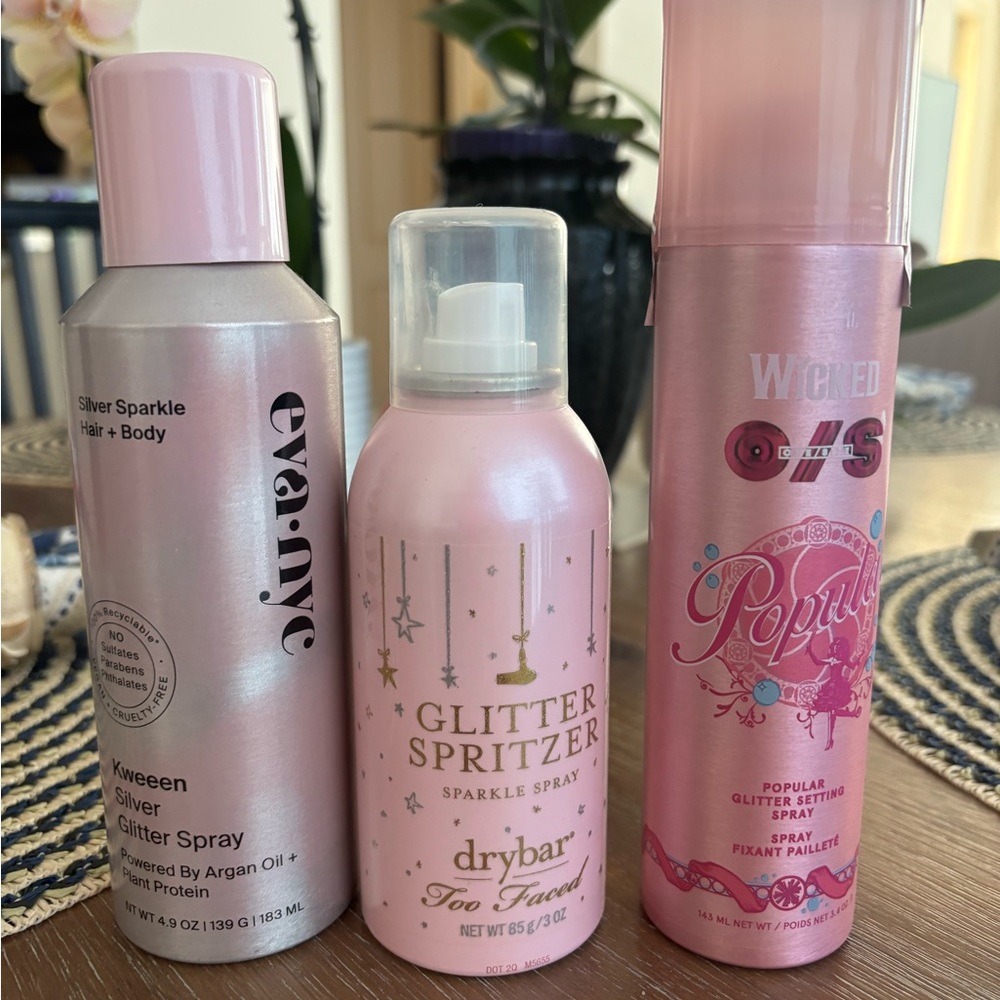 One Size (Limited edition Wicked), Eva NYC and Drybar Glitter Sprays